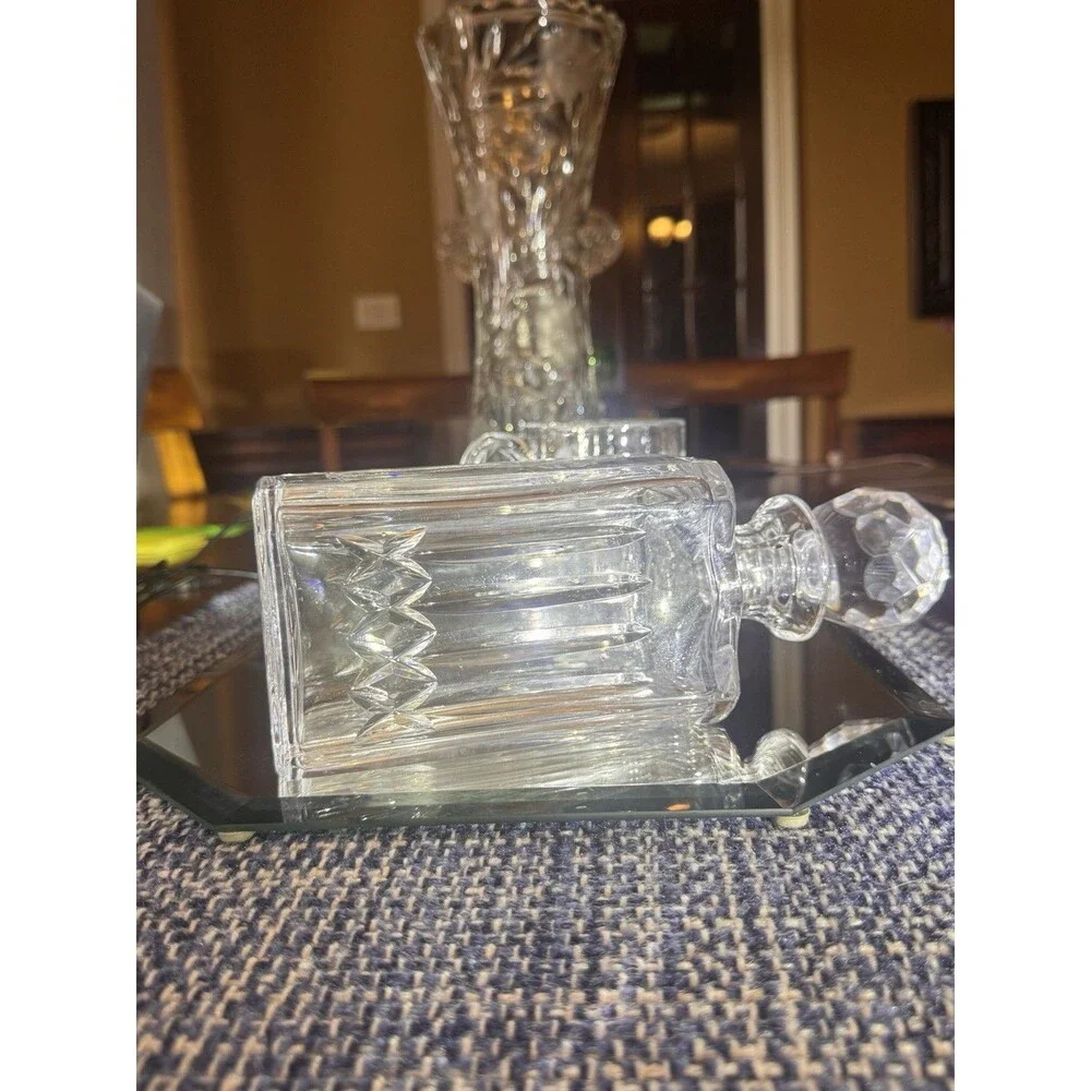 Golf Edinburgh Crystal Decanter Set w/ Stopper & 4 Glasses, 2 tankards, Vase 9pc
